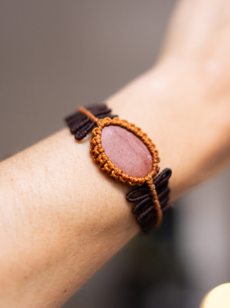 Náramek Lístky se španělským oblázkem